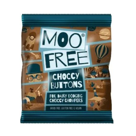 MOO FREE Choccy Drops Tejmentes csokoládé cseppek, LF, GF, Vegán, szójamentes 25g