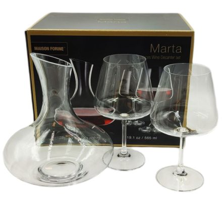 Maison Forine Minőségi üveg Bor dekantáló + 2 pohár  Marta (1000 ml + 2x 565 ml) 229154