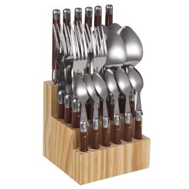  LAGUIOLE Evőeszköz készlet Fa tárolóval, 24 darabos 40269078