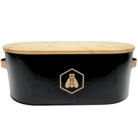   LAGUIOLE Fekete Kenyértartó Doboz, Rozsdamentes acél, Bambusz Fedővel 40269088