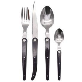   LAGUIOLE  16 részes evőeszköz készlet rozsdamentes acél, fekete nyéllel 40271000