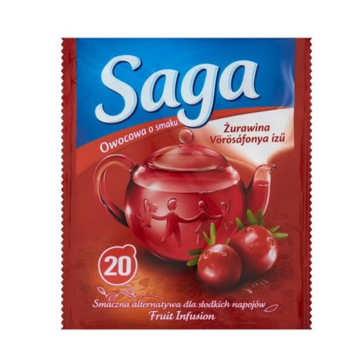 SAGA Vörösáfonya ízű tea 20 filter 34g