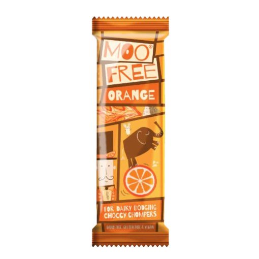 MOO FREE Mini Moos Tejmentes Narancsos csokoládé LF, GF, Vegan, szója mentes 20g