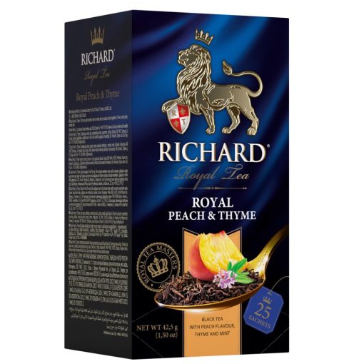Richard Royale Peach and Thyme prémium fekete szálas tea 25 filter 859408
