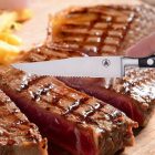 LAGUIOLE Prémium Steakkés, 4 db, Plasztik, Fekete-Fehér cirkás markolattal 40268473